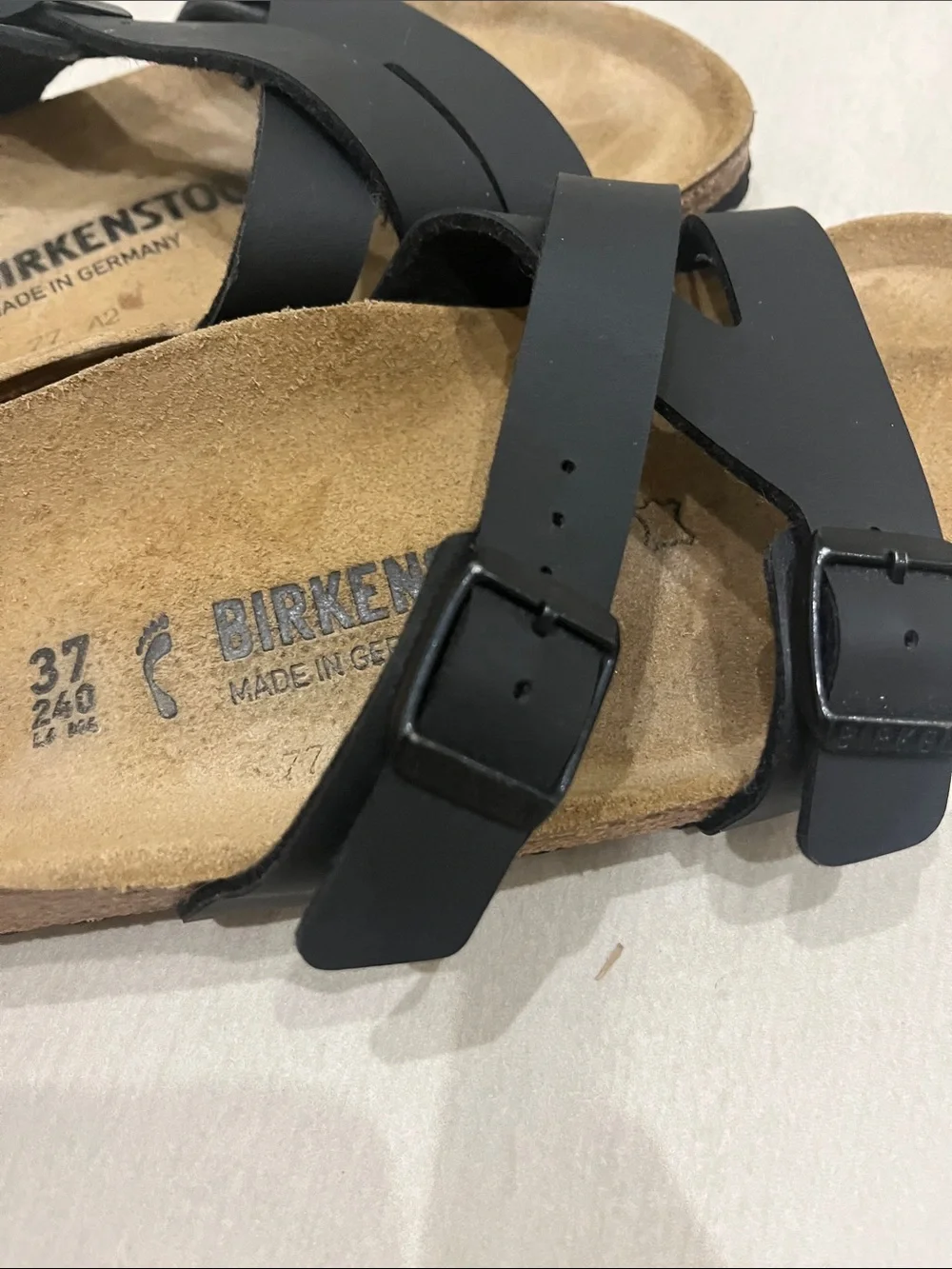 Birkenstock Black Double Strap Slide Sandals - Picture 4 of 6